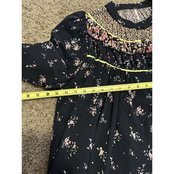 FREE PEOPLE Paloma Peasant Sleeve Blouse Top Floral Boho Cottagecore MEDIUM - Picture 13 of 13